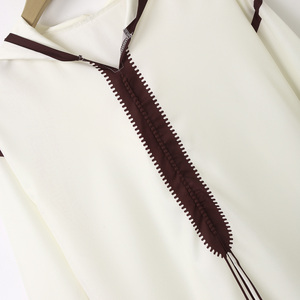 <span class=keywords><strong>Djellaba</strong></span> Marocaine à Capuche Homme 2025 Manches Longues Simple Blanc Thobe Décontracté Jalabiya Qamis Caftan pour Homme - Product Image 4