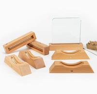 Support d'affichage lumineux en bois de hêtre, base lumineuse en bois pour enseigne en acrylique, décoration artisanale en verre