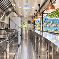 Bar en conteneur modulaire de 20 pieds, cuisine modulaire extérieure en conteneur pour entreprise de restauration rapide (BBQ, burgers) à vendre