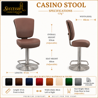 Chaises de casino de luxe Successor avec logo personnalisé, dossier réglable, pour salles de jeux OEM, comptoirs de casino, clubs et bars