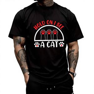 T-shirt unisexe à imprimé amusant, 100% coton, décontracté, 180 grammes, respirant, col rond, cadeau pour papa, vêtements essentiels, hauts pour hommes - Product Image 1