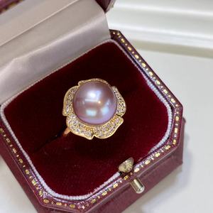 خواتم لؤلؤ طبيعي من المياه العذبة بحجم 10-11 مم وخواتم ذهبية أنيقة بالجملة - Product Image 6