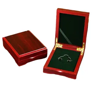 Parlak ahşap kutu madalya kadife rozet hatıra hediye kutusu depolama dekoratif para toplama kutusu