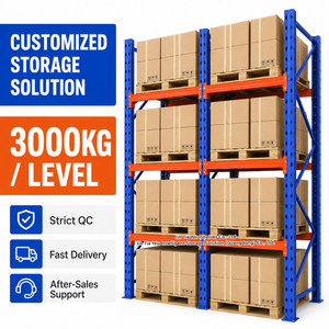 4 Beam Levels 3000KG Custom Heavy Duty Adjustable Corrosion Protected Powder Coated Steel Pallet <strong>Racking</strong> <strong>Storage</strong> Rack - Product Image 3