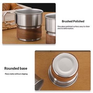 Tasse à café portable pliable en acier inoxydable 304, isolée, anti-brûlure, avec sangle, pour le camping en extérieur - Product Image 6