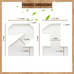 Caja de Cartón Blanca para Dulces con Número Rellenable, Bandeja para Cartas, Contenedor para 21 Regalos de Fiesta, Decoración para Cumpleaños y Aniversarios - Product Image 2