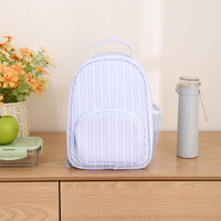 Boîte à lunch personnalisée pour tout-petits, boîte à lunch rayée, sac à lunch isotherme en toile pour enfants, école