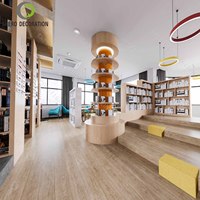 Meubles de librairie Morden étagères de livres de bibliothèque en bois avec étagères à livres de haute qualité pour la bibliothèque vitrine murale de beauté