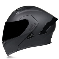 Casque de moto intégral SLKE unisexe, avec aileron personnalisé, double lentille, style tout-terrain hivernal, à rabat en ABS
