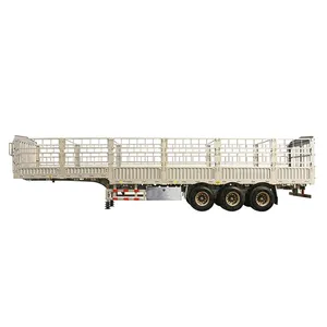 最优惠的价格三轴牲畜运输桩栅栏半桩栅栏拖车