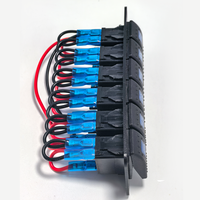 Panneau d'interrupteurs à bascule avec voltmètre numérique, chargeur USB, prise d'alimentation 12V, panneau d'interrupteurs étanche à LED bleue pour bateau, voiture