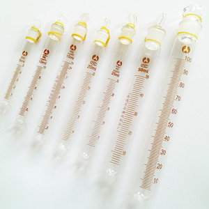 Tubos de Ensayo de Vidrio Graduados Kohiromi de 5, 10, 15, 20, 25, 50 y 100 ml con Tapones, Fondo Redondo y Junta de Vidrio Pulido - Product Image 2