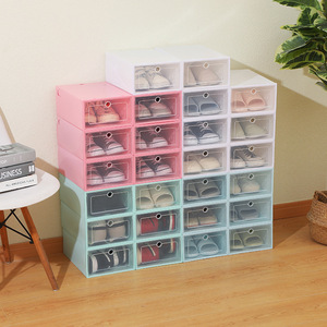 Zapatero de plástico transparente ecológico a prueba de polvo tipo cajón para el hogar caja de almacenamiento de zapatos plegable gabinete de zapatos - Product Image 1