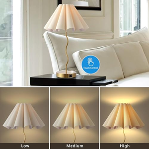 Lampe d'hôtellerie élégante avec abat-jour en métal et tissu, lampe de table sans fil pour mariage, banquet et restaurant - Product Image 4