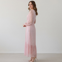Robe longue en dentelle brodée florale personnalisée pour femmes, robes de fête de jardin pour dames