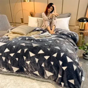 Couverture en velours de style coréen, épaisse et lourde, en fourrure de vison, réversible, de qualité supérieure, pour adultes - Product Image 2