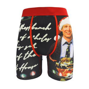 Celana Boxer Pria Custom Hadiah Natal Bahan Bernapas Celana Dalam Pria Ukuran Besar Motif Cetak Celana Boxer Pria - Product Image 3