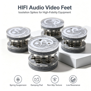 YIVO XSSH <span class=keywords><strong>HIFI</strong></span> Audio Vidéo Audiophile Isolation Spikes Spring Shock Damping Foot Pads Acrylic Sound-Proof Cotton for Speaker CD - Product Image 1