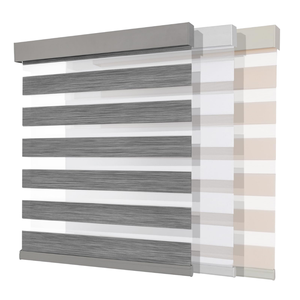 Tende a Rullo Zebra Senza Fili (Versione <span class=keywords><strong>Pro</strong></span>) a Doppio Strato, Controllo Luce, in Poliestere, Oscuranti, con Copertura in Alluminio, Blocco Libero - Product Image 1