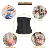 Ceintures amincissantes en latex pour femmes, soutien abdominal post-partum, 9 baleines en acier, respirantes, maintien ferme, 4 rangées, 13 boucles