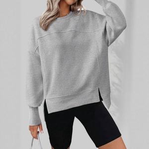 Suéter Casual de Mujer para Otoño, Invierno y Primavera, Forrado de Felpa, Cuello Redondo, Holgado, con Logotipo Frontal - Product Image 6