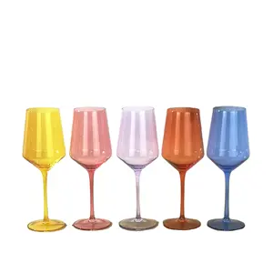 Ly Thủy Tinh Màu Rượu Vang Thân Cây Ly Cobalt Blue Wine Glass Cung Cấp Mẫu