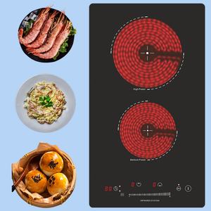 Table de cuisson vitrocéramique encastrable Domino 2 zones de cuisson 9 niveaux de puissance Contrôle tactile Minuterie Verrouillage enfant 3 kW - Product Image 2