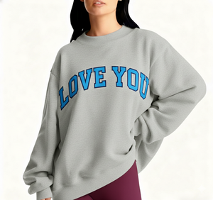 Sudadera Casual de Manga Larga con Hombros Caídos y Cuello Alto para Mujer, Personalizable con Logotipo, Envío Directo - Product Image 1