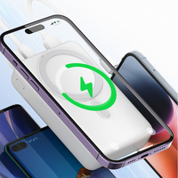 Chargeur portable LDNIO PQ17, batterie externe pour téléphone 10000mAh, chargeur sans fil avec câble