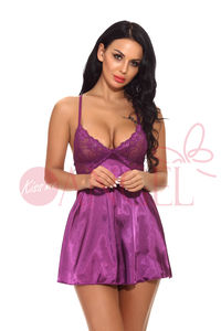 Lingerie Sexy Babydoll in Pizzo Trasparente Rosa con Bretelle Incrociate sulla Schiena - Product Image 3