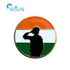 Souvenirs d'Inde, Drapeau indien, Forces armées, Défense, Vétéran, Pièce commémorative métallique, Pièces <span class=keywords><strong>de</strong></span> défi personnalisées, Inde - Product Image 2
