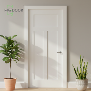 أبواب داخلية خشبية صلبة مخصصة بتصميم بسيط للفلل والشقق، مسبقة التركيب، مقاومة للماء وعازلة للصوت، مصنوعة من خشب الماهوجني والبلوط الأحمر - Product Image 2