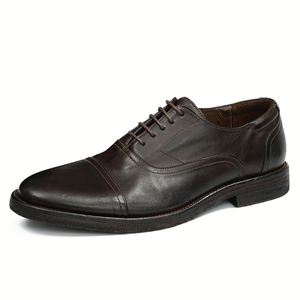 Nouvelles Chaussures en Cuir Véritable pour Hommes à Lacets, Grande Taille, Style Décontracté et Habillé, Chaussures en Cuir Décontractées pour Hommes - Product Image 3