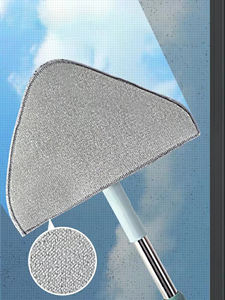 Vadrouille triangulaire <span class=keywords><strong>rotative</strong></span> avec long manche, vadrouille plate en microfibre <span class=keywords><strong>brosse</strong></span> de <span class=keywords><strong>nettoyage</strong></span> <span class=keywords><strong>rotative</strong></span> essuie-glace nettoyeur de vitres - Product Image 2