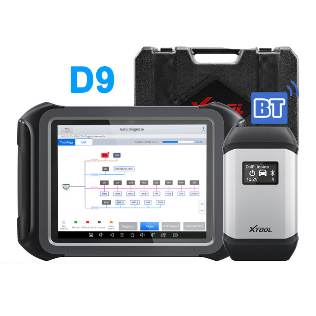 Automotive Scan Tool XTOOL D 9 Topology Map Bi-Directional Control ECU Coding XTOOL D 9 Full Diagnostics Support DoIP & CAN FD
