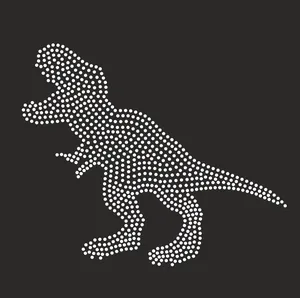 Ferro de strass hot fix de fábrica personalizado em dtf design de dinossauro transferência de calor para roupas