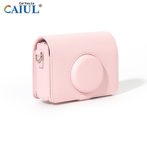 Bolsa de cámara Caiul <span class=keywords><strong>Mini</strong></span> <span class=keywords><strong>EVO</strong></span> rosa claro Horizontal Retro moda PU cuero suave ajuste personalizado protección de fotografía Digital - Product Image 4