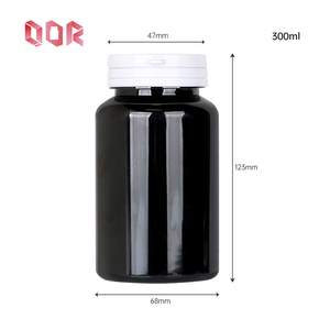 ขวดเม็ดยาแคปซูลเกรดอาหารสัตว์เลี้ยงสีดำพร้อมปรับแต่งหมวกแบบดึง - Product Image 3