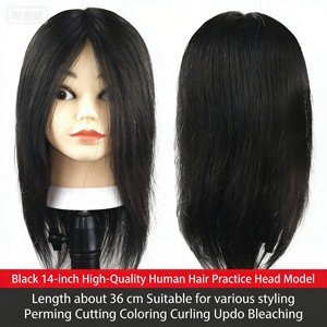 Vente directe d'usine, tête <span class=keywords><strong>de</strong></span> mannequin professionnelle pour coiffeuse avec cheveux raides pour la pratique <span class=keywords><strong>de</strong></span> la coupe <span class=keywords><strong>de</strong></span> cheveux - Product Image 2