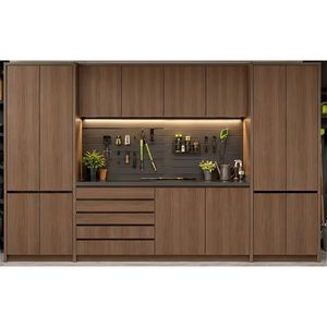 Mueble de Almacenamiento Modular Moderno de MDF con Puertas de OSB y Luces LED, Mueble de Pared de Lujo para Sala de Estar o Villa - Product Image 4