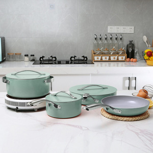 Conjunto de Utensílios de Cozinha Sustentáveis de Alta Qualidade com Sete Peças para Casa, Panela Antiaderente de Alumínio, Conjunto Completo de Presentes - Product Image 5