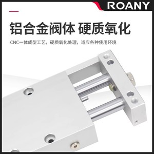 Cylindre à double tige coulissante STWA 10/16/20/25/32*25/50/75 Corps en aluminium Type standard à double action - Product Image 2