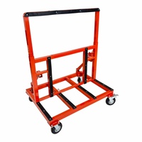 Carretilla Industrial de Plataforma Plana de Acero Inoxidable Reforzado con Recubrimiento en Polvo, de 4 Ruedas, para Transporte de Vidrio y Manipulación de Materiales Móviles