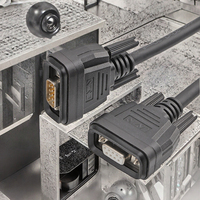Connecteur de signal industriel droit étanche IP67 E DB15 avec câble PVC de 1 m, fiche mâle vers prise femelle 10A