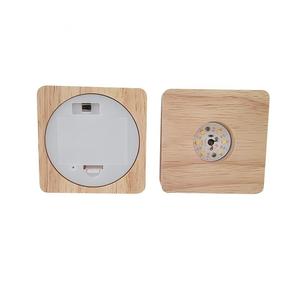 Lámpara de Noche Moderna Creativa de Madera Cuadrada, Luminosa, con Base LED de Cristal 3D, Decoración para el Hogar, Funciona con Batería, <span class=keywords><strong>Luz</strong></span> Blanca Cálida - Product Image 4