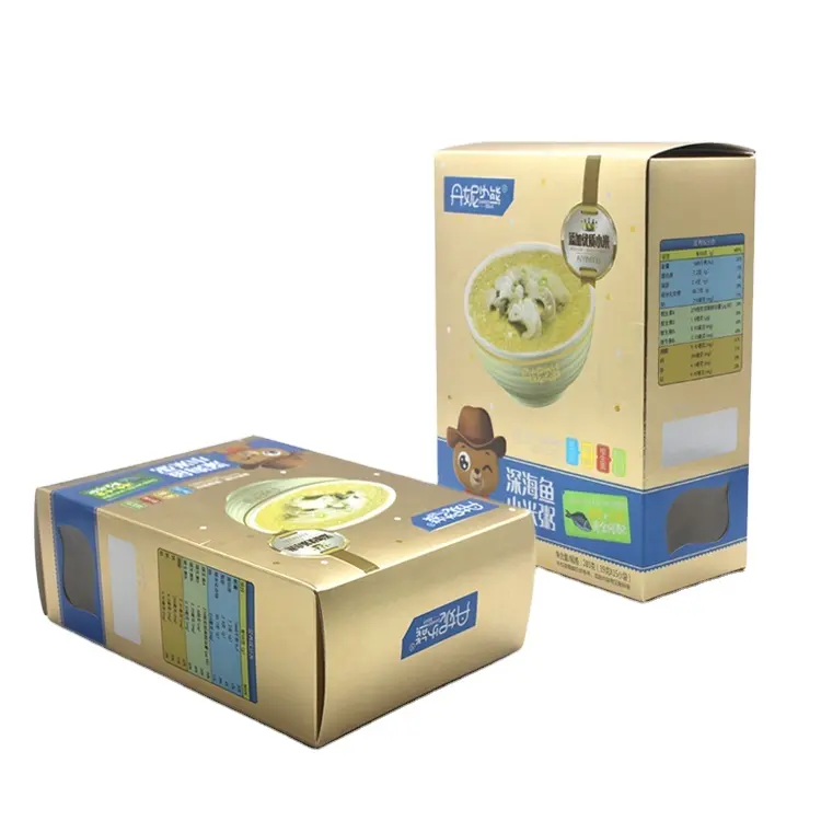 Custom Printed Design Biodegradable Rice Baby Cereal Corn Flakes Packaging Box Grain Snacks Carton Paper Cardboard Box