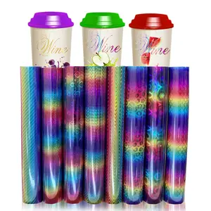 Venta al por mayor Rainbow LOW MOQ Muestra gratis Starlight Sparkle Craft Vinilo autoadhesivo a prueba de agua