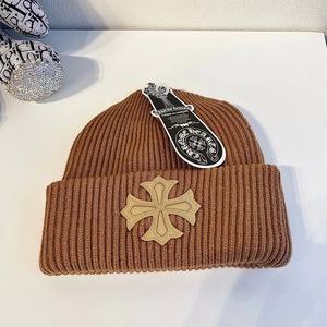 Maßgeschneiderte Modische Herbst Winter Strickmütze Modisches Kreuzstickerei Lederlogo Unisex Warme Beanie Damen Herren - Product Image 4