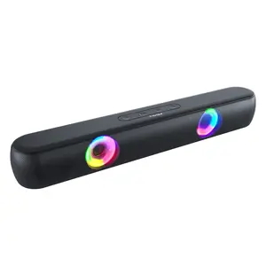 인기있는 RGB 조명 블루투스 스피커 홈 슬림 핸들 오디오 진정한 스테레오 3D HIFI 음질 야외 휴대용 타입 C 스피커