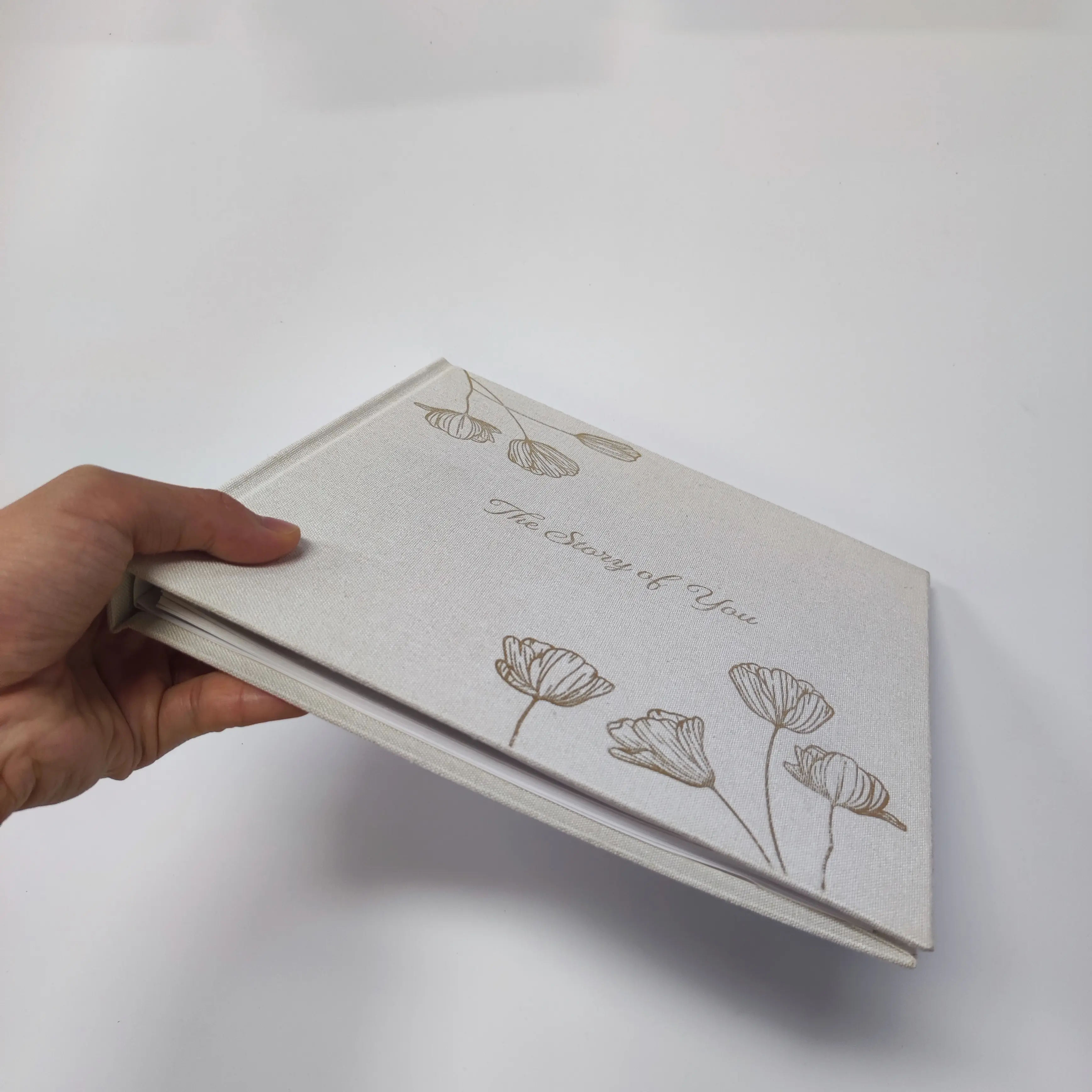 Soporte de personalización Cubierta y diseños de página Tela Lino Embarazo Libro Bebé Primer año Libro